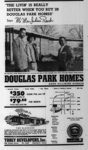Julian and Thelma Roache appeared in this January, 1963 advertisement for the Caroline Avenue home where they would live for 40 years.